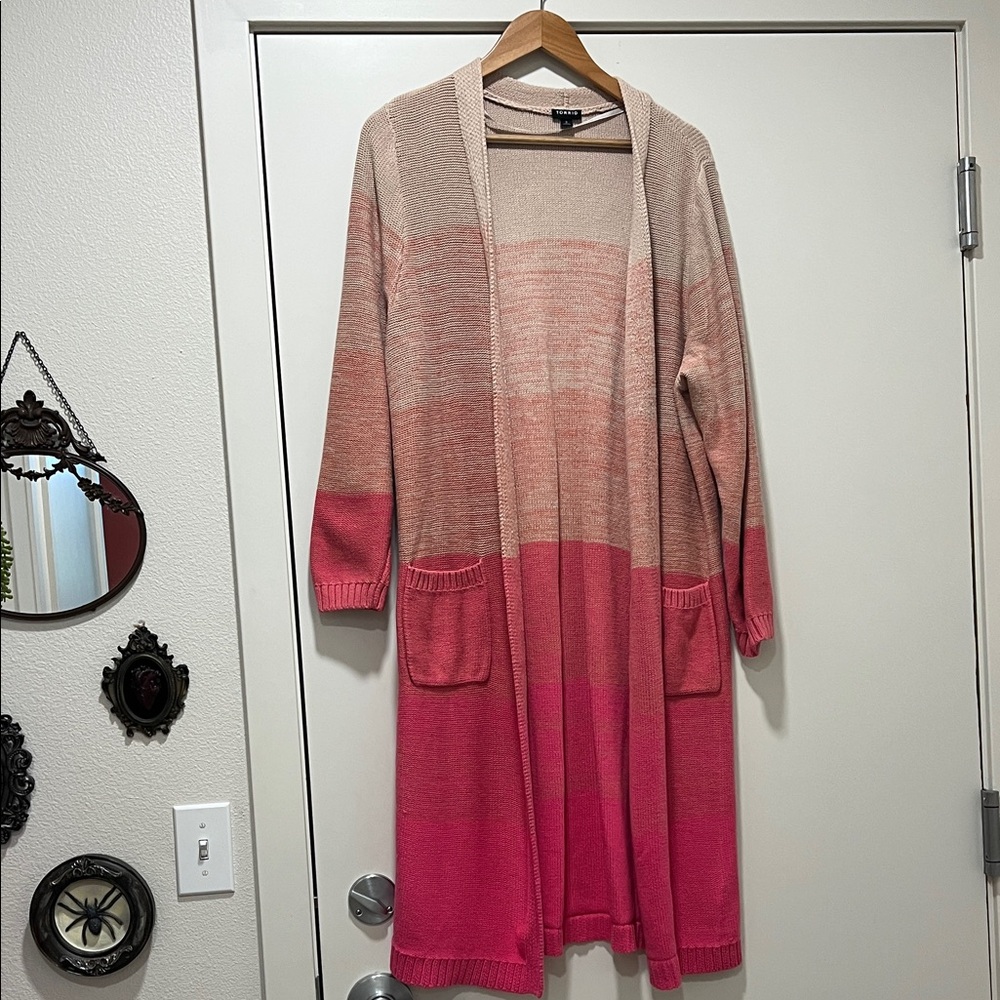 Torrid Pink Ombre Cardigan